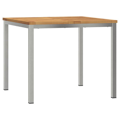 Outdoor Dining Set 5 pcs Solid Acacia Wood and Stainless Steel