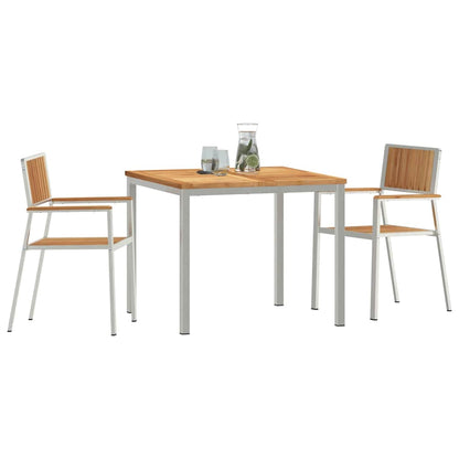 Outdoor Dining Set 3 pcs Brown Solid Teak Wood