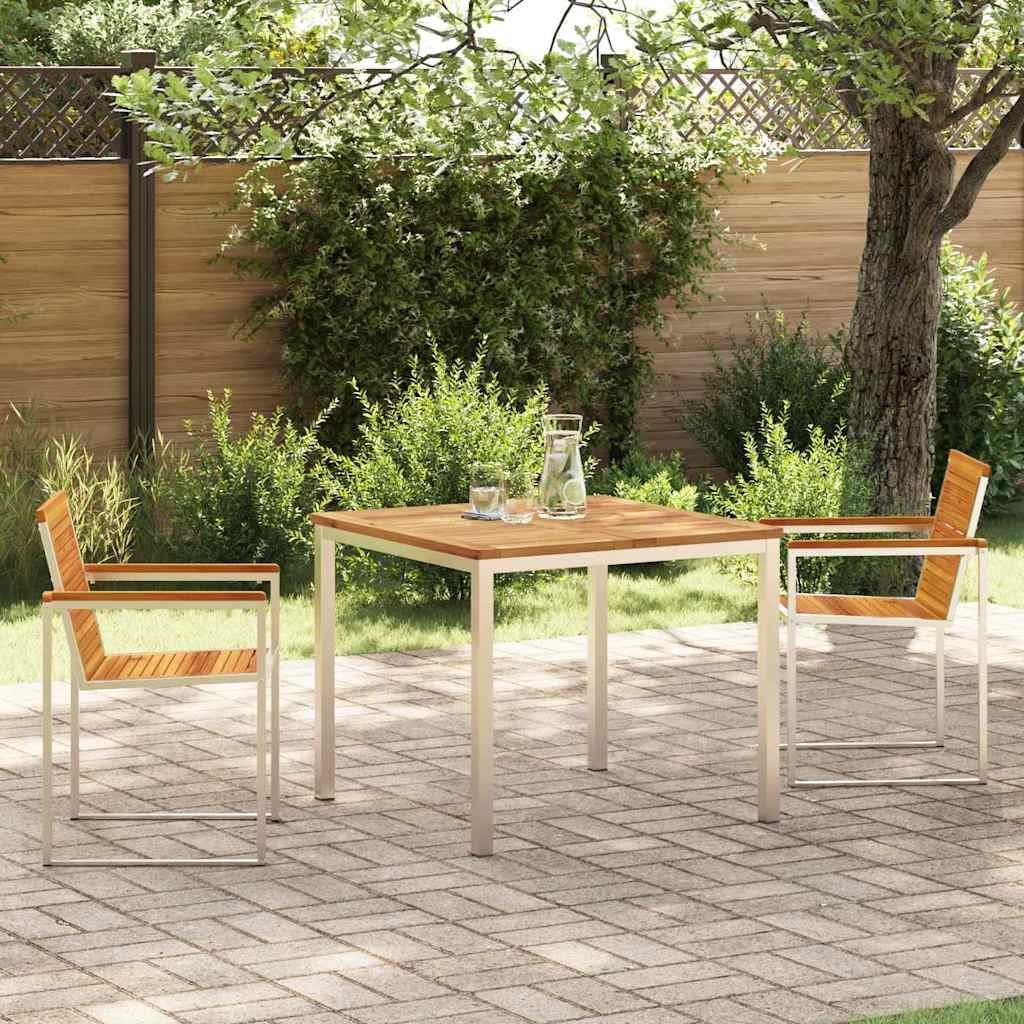 Garden Dining Set 3 pcs Brown Solid Acacia Wood