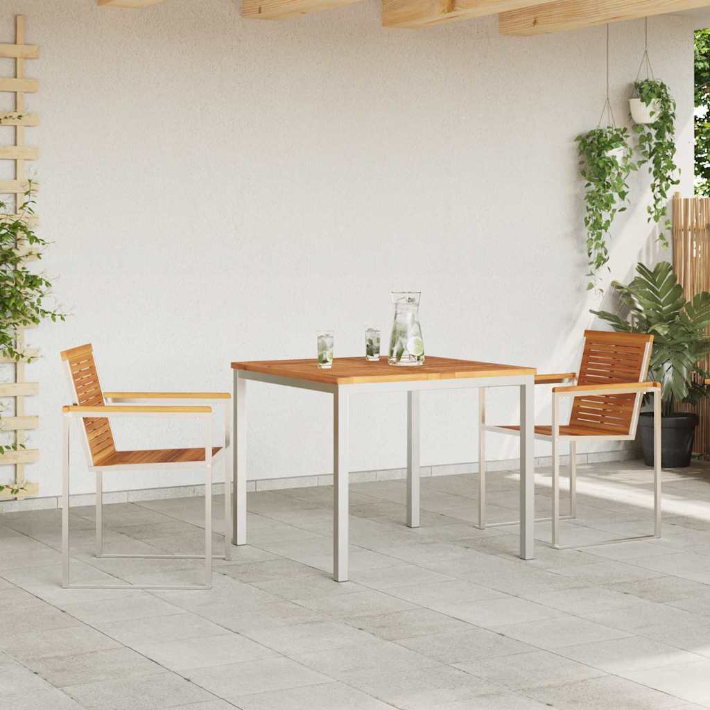 Garden Dining Set 3 pcs Brown Solid Acacia Wood
