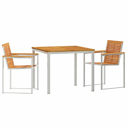 Garden Dining Set 3 pcs Brown Solid Acacia Wood