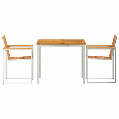 Garden Dining Set 3 pcs Brown Solid Acacia Wood