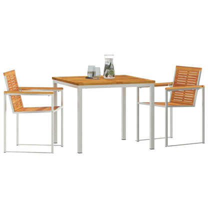 Garden Dining Set 3 pcs Brown Solid Acacia Wood