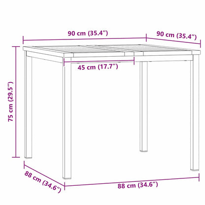 Garden Dining Set 5 pcs Solid Acacia Wood and Stainless Steel