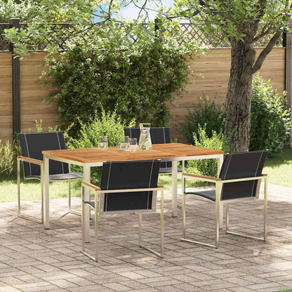 Garden Dining Set 5 pcs Brown Solid Acacia Wood