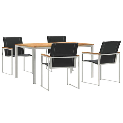Garden Dining Set 5 pcs Brown Solid Acacia Wood