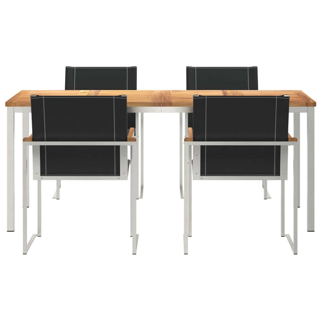 Garden Dining Set 5 pcs Brown Solid Acacia Wood