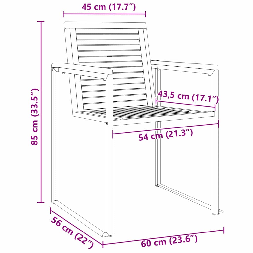 Sun Lounger 3 pcs Brown Solid Acacia Wood and Stainless Steel