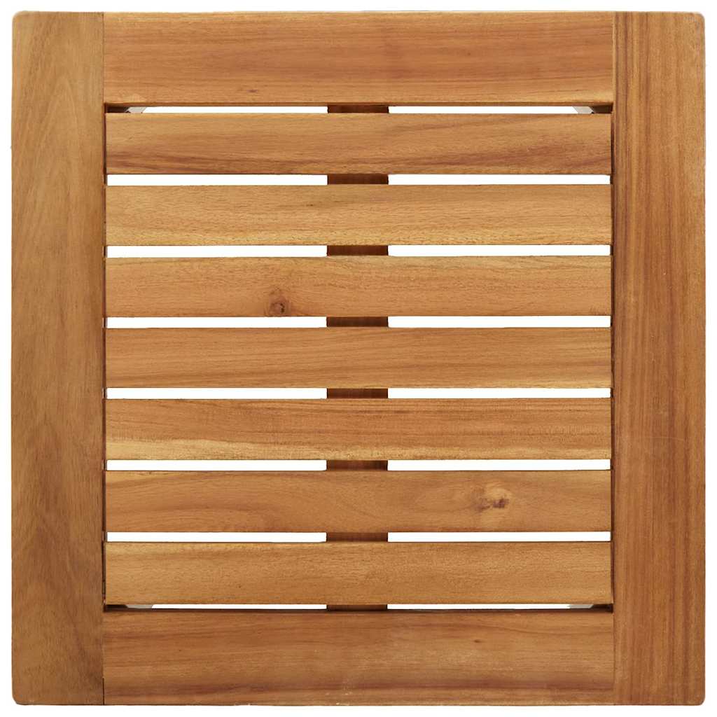 Sun Lounger 3 pcs Brown Solid Acacia Wood and Stainless Steel