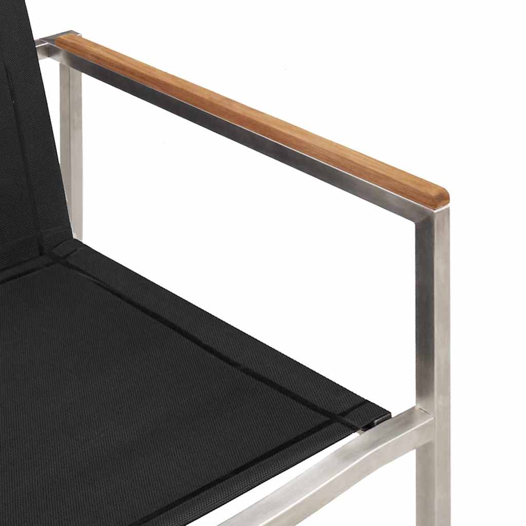 Garden Dining Set 3 pcs Brown and Black Solid Acacia Wood