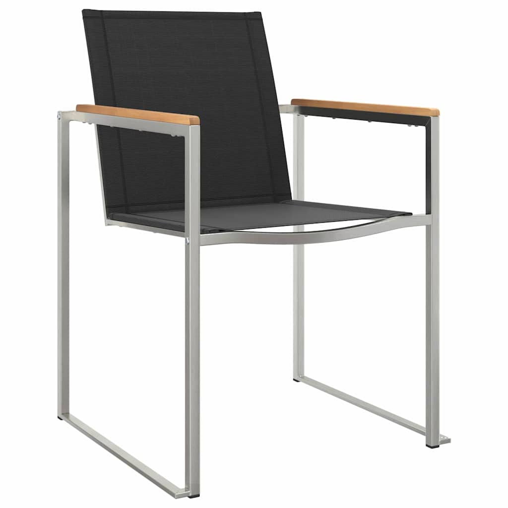 Garden Dining Set 3 pcs Brown and Black Solid Acacia Wood