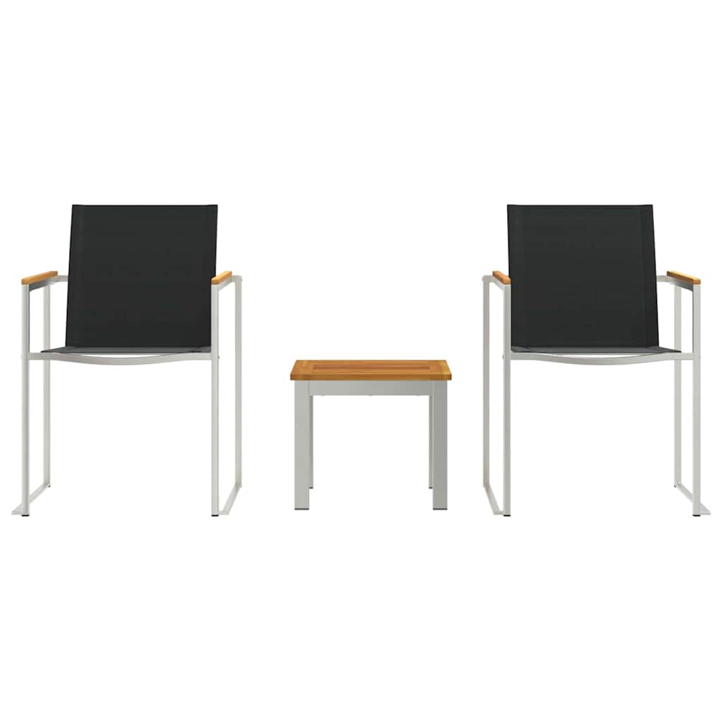 Garden Dining Set 3 pcs Brown and Black Solid Acacia Wood