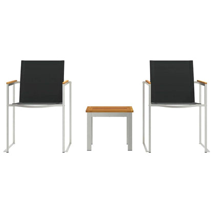 Garden Dining Set 3 pcs Brown and Black Solid Acacia Wood