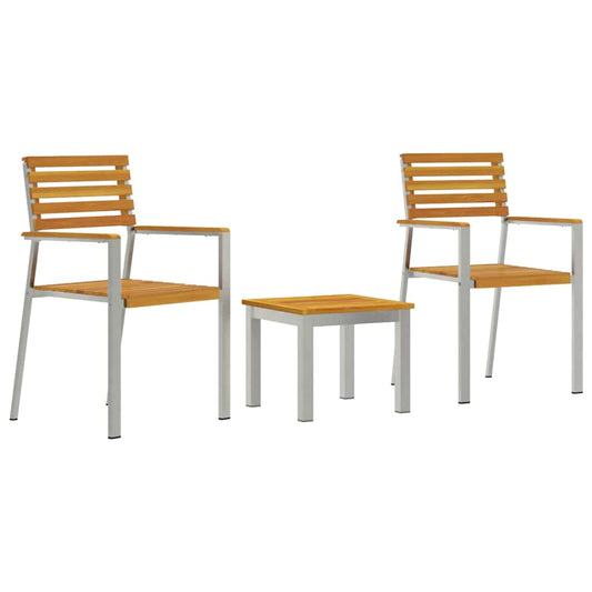 Garden Dining Set 3 pcs Brown