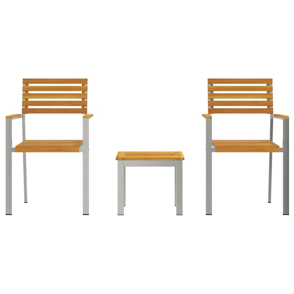 Garden Dining Set 3 pcs Brown Solid Acacia Wood