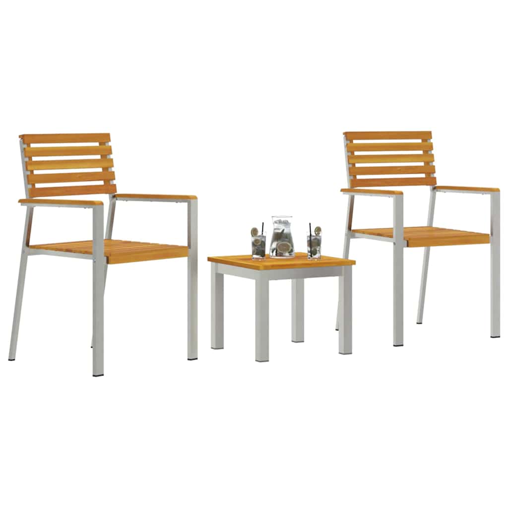 Garden Dining Set 3 pcs Brown Solid Acacia Wood