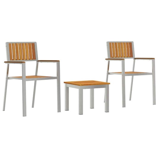 Garden Dining Set 3 pcs Brown