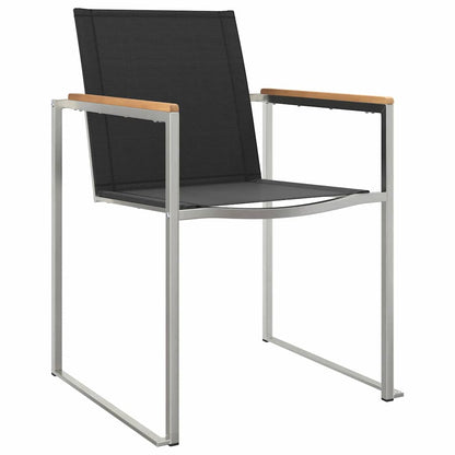 Garden Dining Set 3 pcs Brown and Black Solid Teak Wood