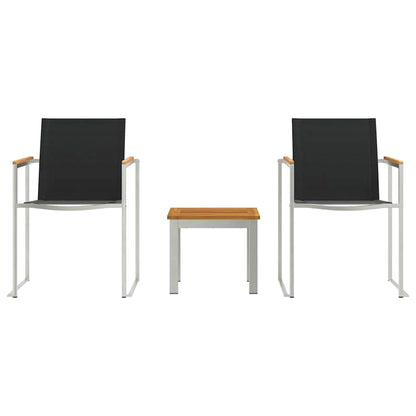 Garden Dining Set 3 pcs Brown and Black Solid Teak Wood