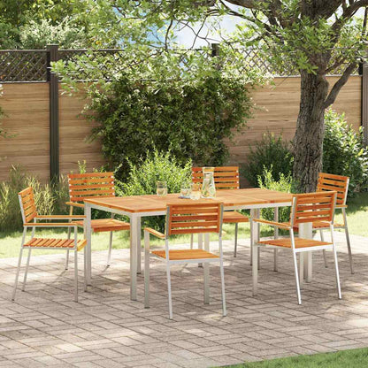 Garden Chair 6 pcs Oil Natural Solid Acacia Wood