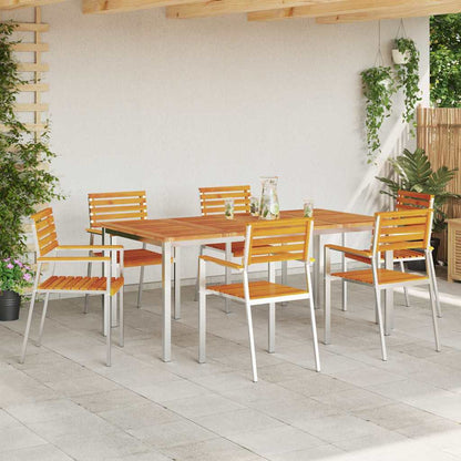 Garden Chair 6 pcs Oil Natural Solid Acacia Wood