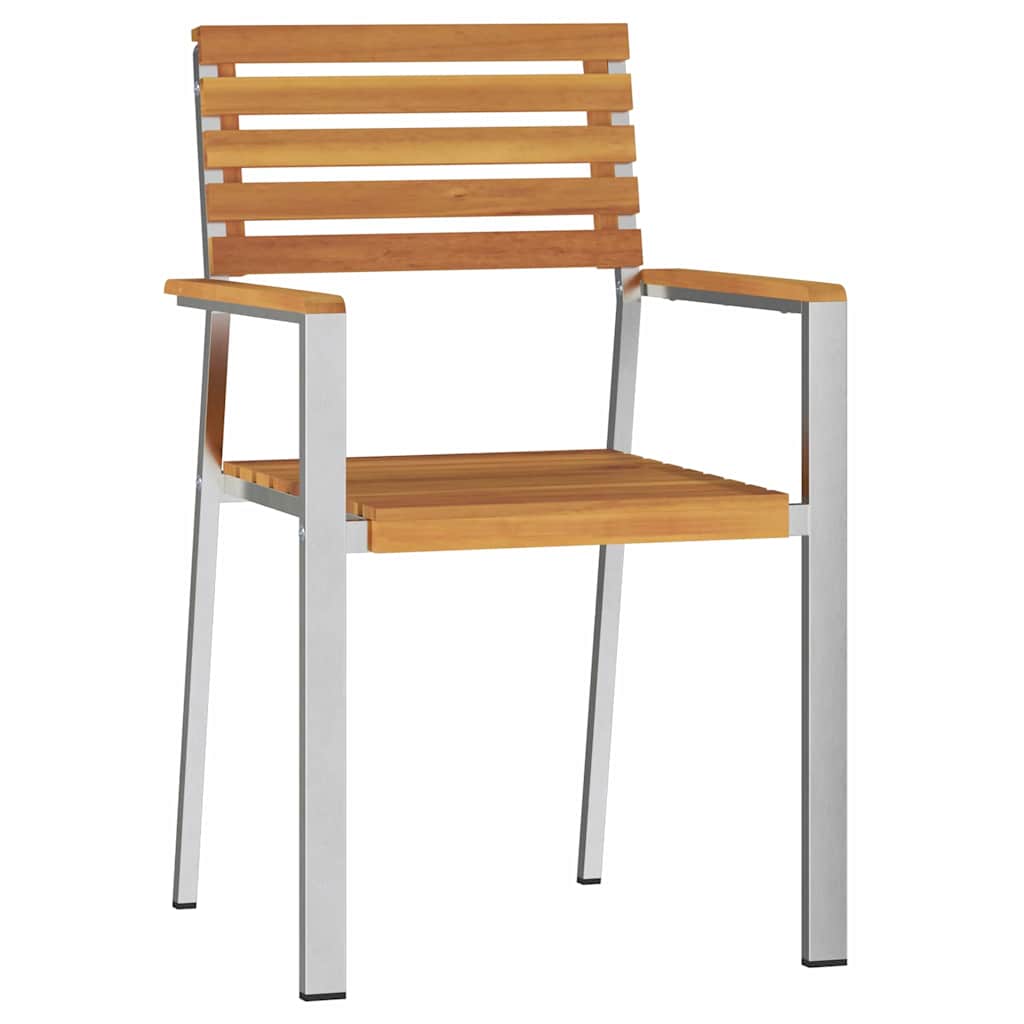 Garden Chair 6 pcs Oil Natural Solid Acacia Wood