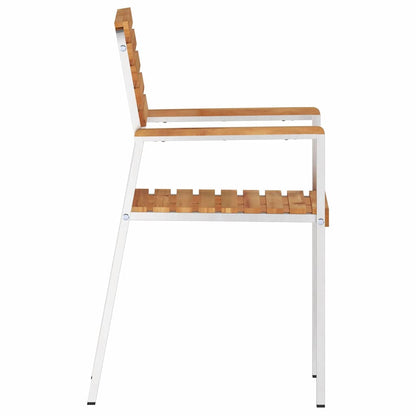 Garden Chair 8 pcs Solid Teak Wood and Stainless Steel