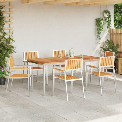 Garden Chair 6 pcs Solid Teak Wood and Stainless Steel
