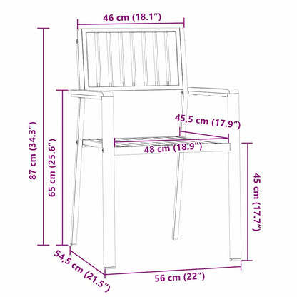 Garden Chair 8 pcs Solid Teak Wood and Stainless Steel