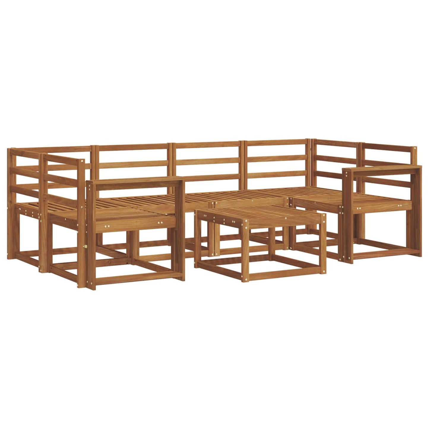 Outdoor Sofa Set 7 pcs Natural Solid Acacia Wood