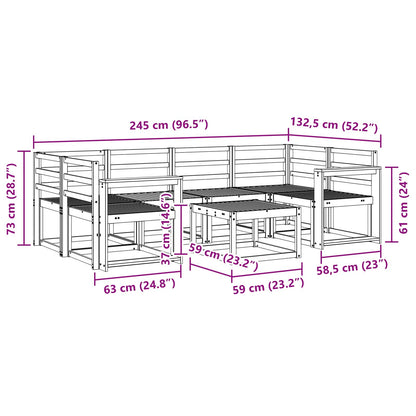 Outdoor Sofa Set 7 pcs Natural Solid Acacia Wood