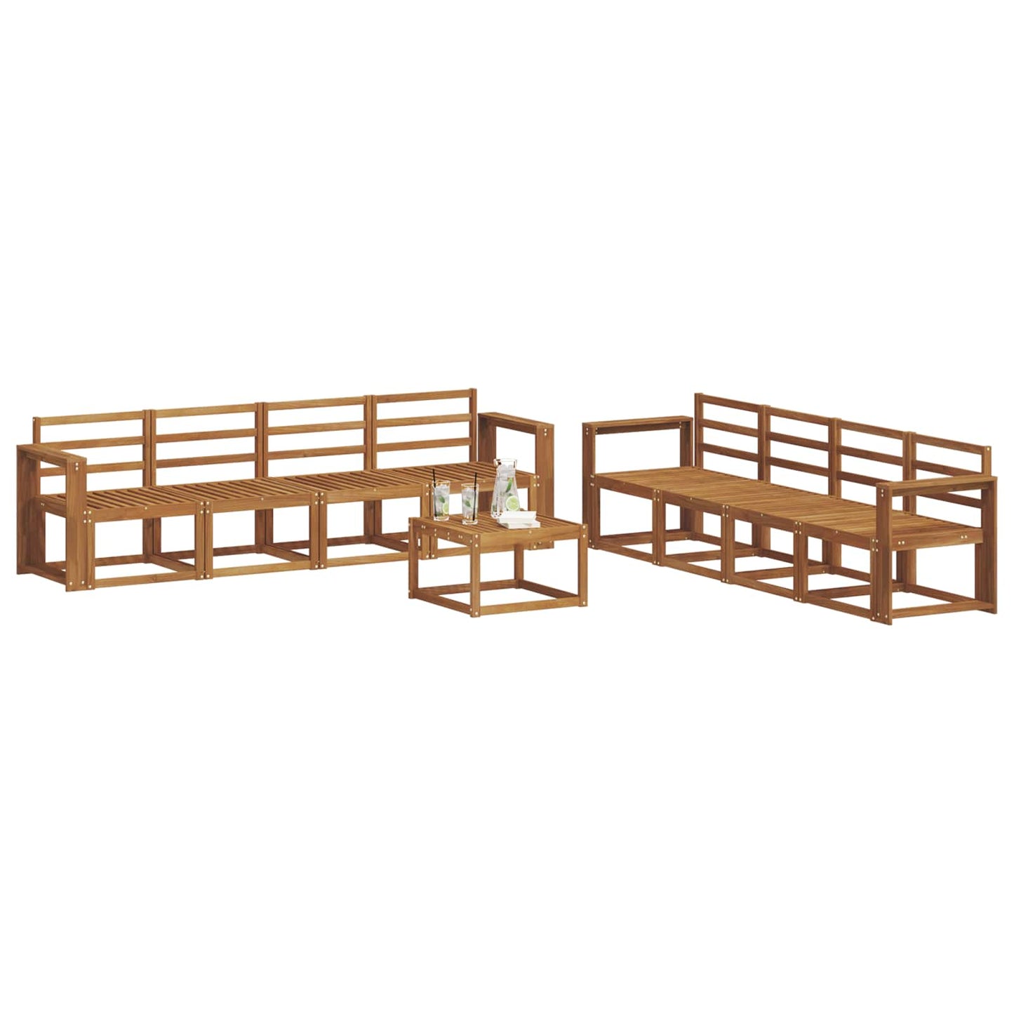 Outdoor Sofa Set 9 pcs Natural