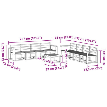 Outdoor Sofa Set 9 pcs Natural