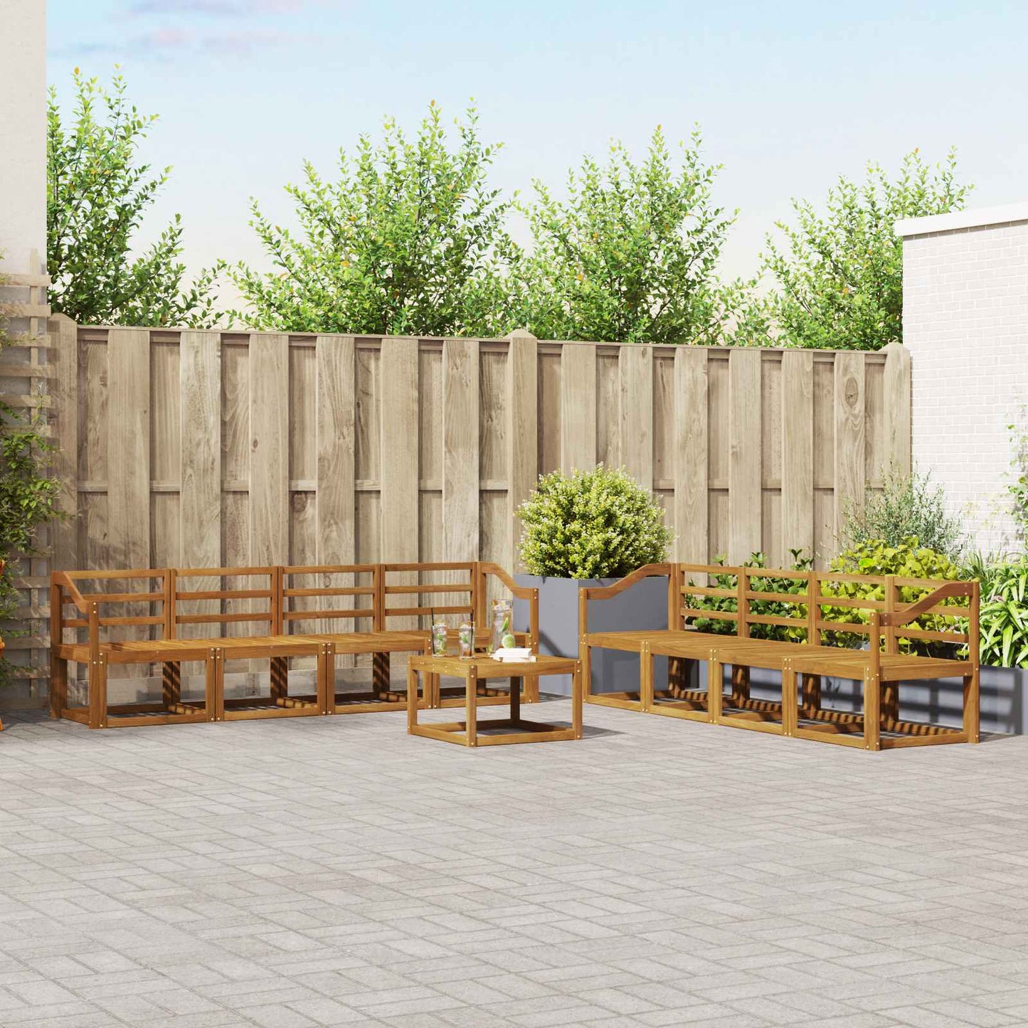 Outdoor Sofa Set 9 pcs Natural