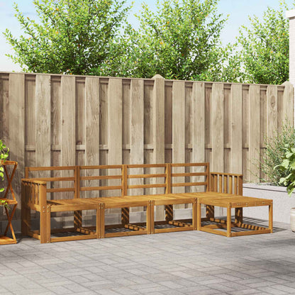 Outdoor Sofa Set 5 pcs Natural Solid Acacia Wood