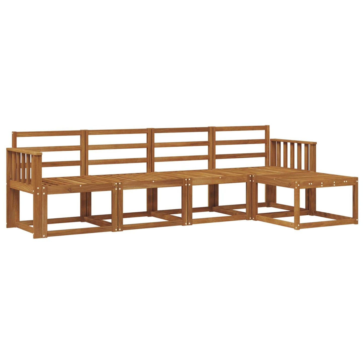 Outdoor Sofa Set 5 pcs Natural Solid Acacia Wood