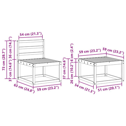 Outdoor Sofa Set 5 pcs Natural Solid Acacia Wood