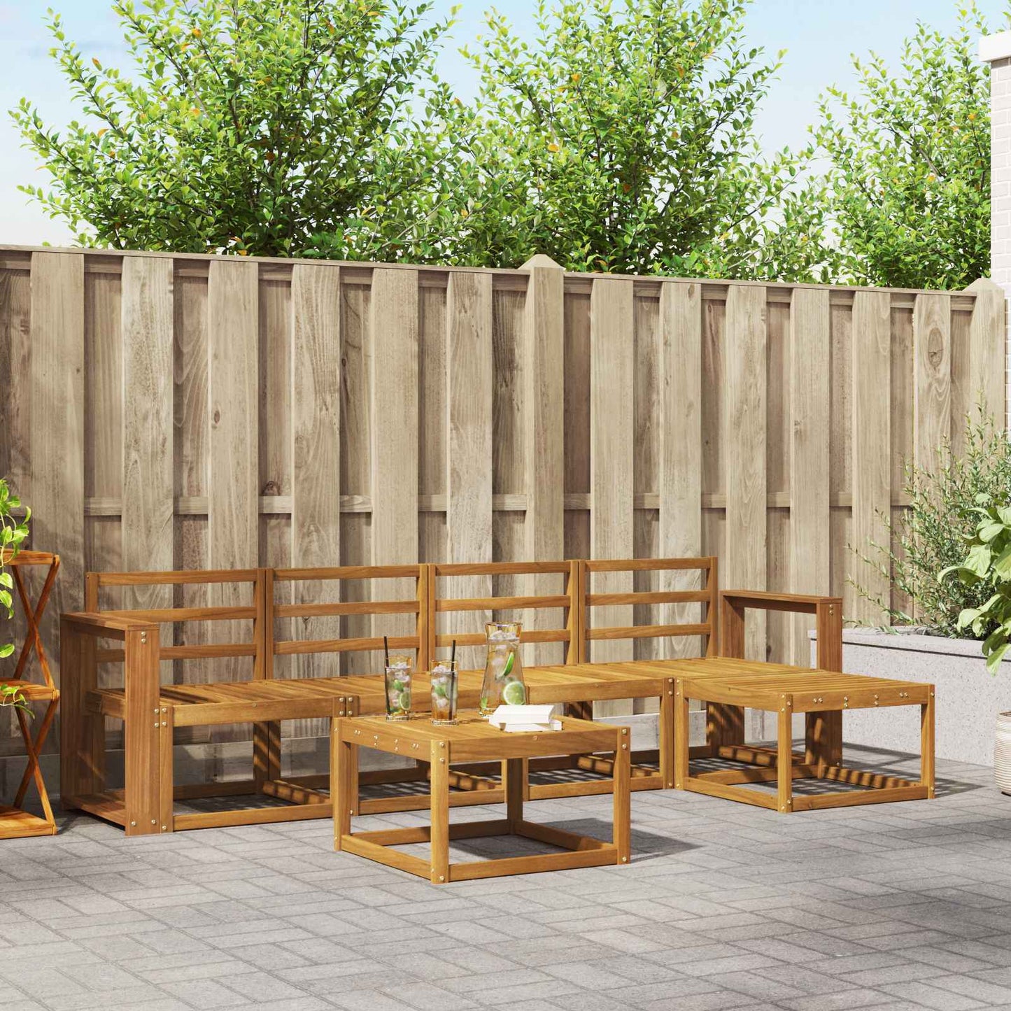 Outdoor Sofa Set 6 pcs Natural