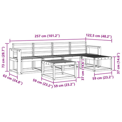 Outdoor Sofa Set 6 pcs Natural