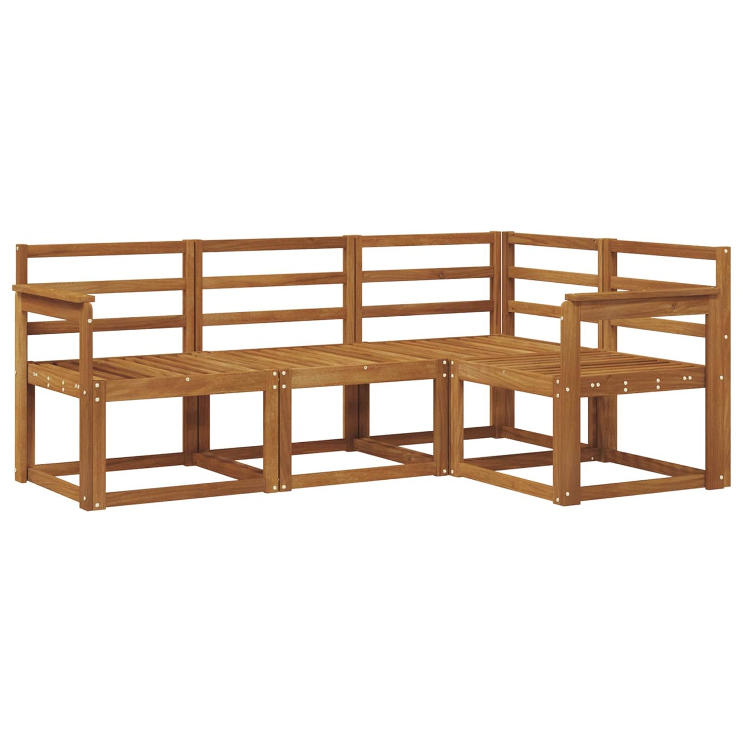 Outdoor Sofa Set 4 pcs Natural Solid Acacia Wood