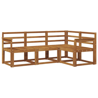 Outdoor Sofa Set 4 pcs Natural Solid Acacia Wood