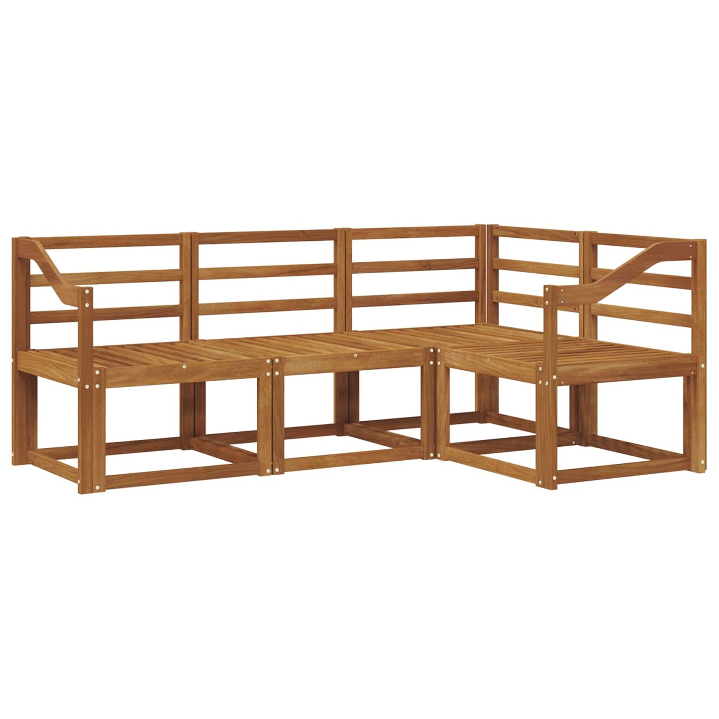 Outdoor Sofa Set 4 pcs Natural Solid Acacia Wood
