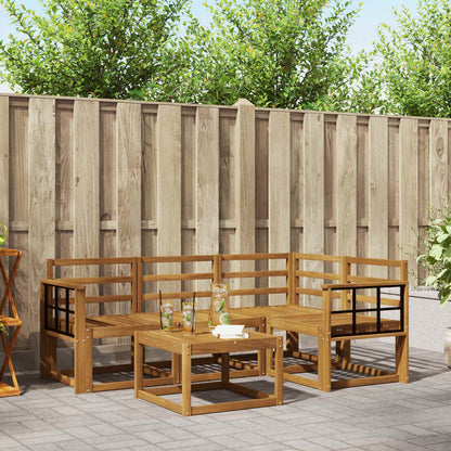 Outdoor Sofa Set 5 pcs Natural Solid Acacia Wood