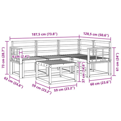 Outdoor Sofa Set 5 pcs Natural Solid Acacia Wood