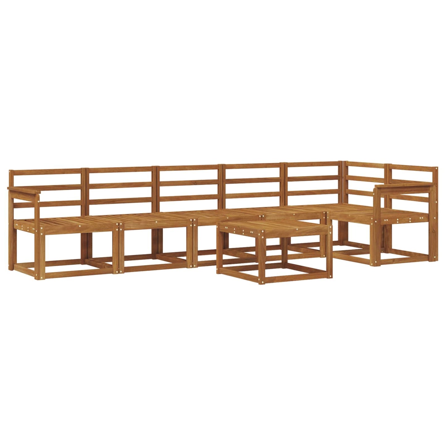 Outdoor Sofa Set 7 pcs Natural Solid Acacia Wood
