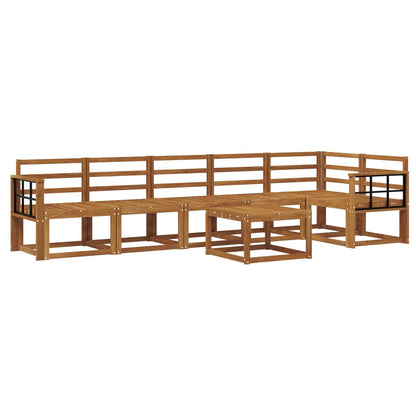 Outdoor Sofa Set 7 pcs Natural Solid Acacia Wood