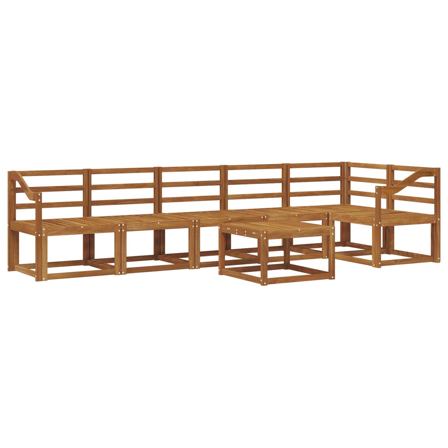 Outdoor Sofa Set 7 pcs Natural Solid Acacia Wood