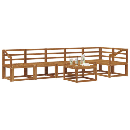 Outdoor Sofa Set 7 pcs Natural Solid Acacia Wood