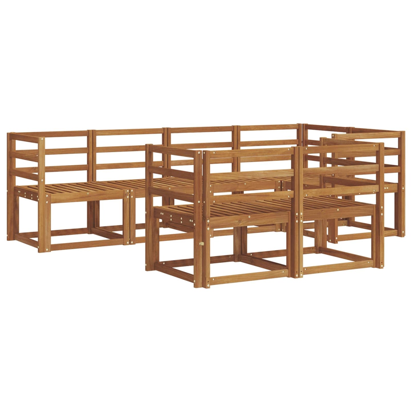 Outdoor Sofa Set 7 pcs Natural Solid Acacia Wood