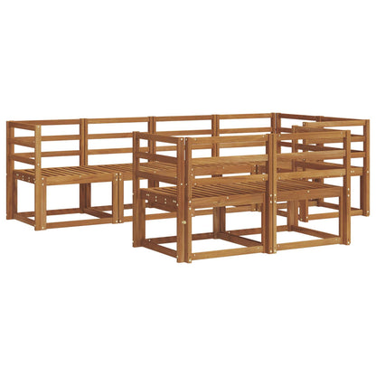 Outdoor Sofa Set 7 pcs Natural Solid Acacia Wood